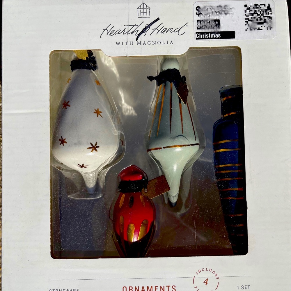 Hearth and Hand stoneware Christmas ornaments
